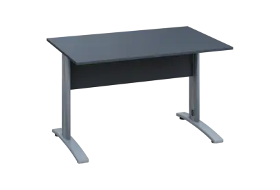 EPK 28 - 12 stůl kancelářský, kovová podnož stříbrná, deska 25 mm, široký 1200 mm, antracit